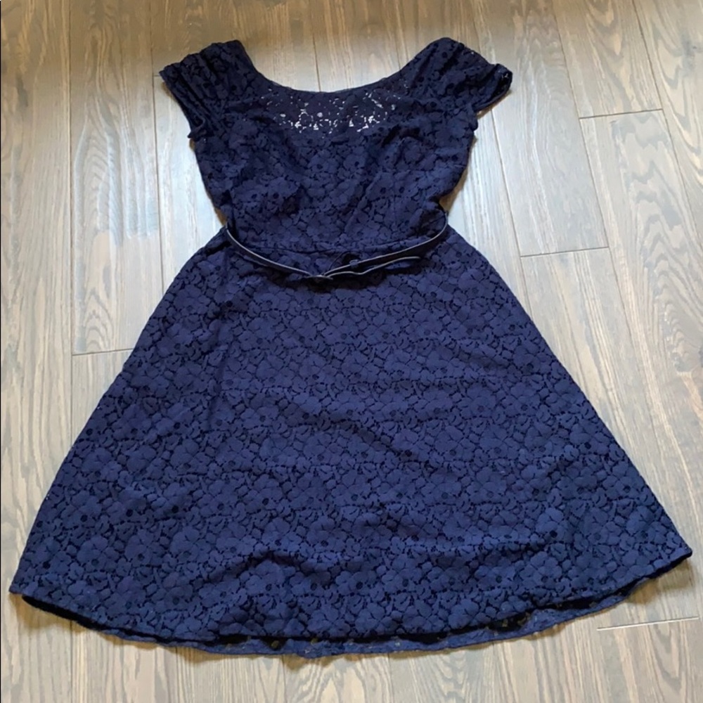 WHBM Navy Lace Dress